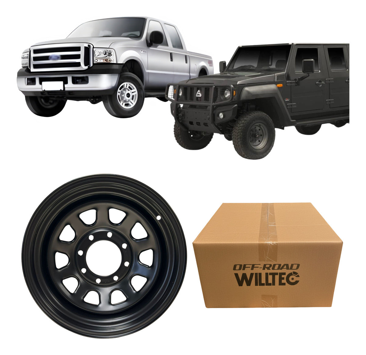 Roda Daytona Black Aro 17 Tala 9 Furação 8x170 Offset -12 Ford F250