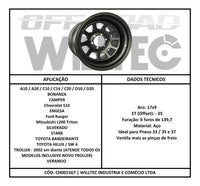 Roda Daytona Aro 17 Tala 9 Furação 6x139 Offset -25 Engesa