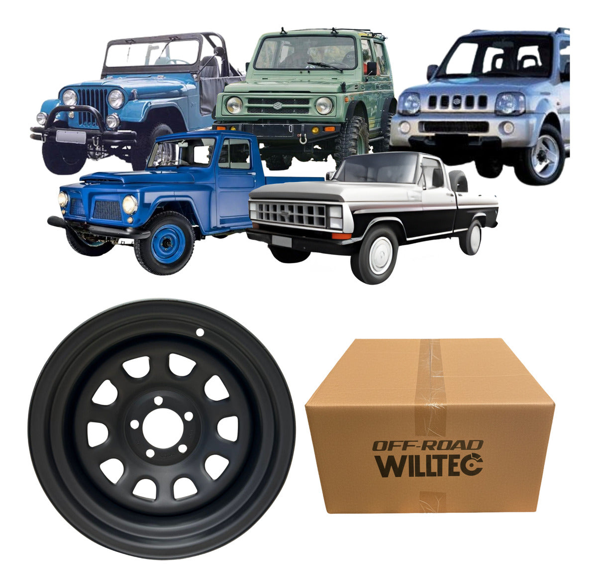 Roda Daytona Aro 17 Tala 9 Furação 5x139 Offset -25 Jeep Willys até 1983