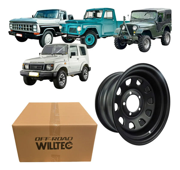 Roda Daytona Black Aro 16 Tala 8 Furação 5x139 Offset -25 Ford F75 F100 F1000 F150