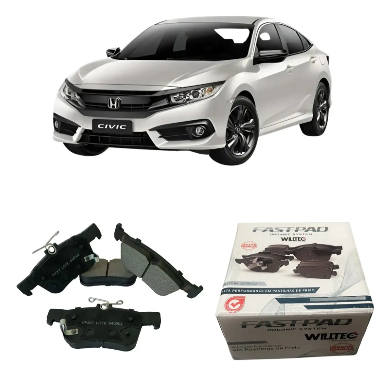 Pastilha Freio Traseira Honda Civic G10 2017 A 2022 Cerâmica