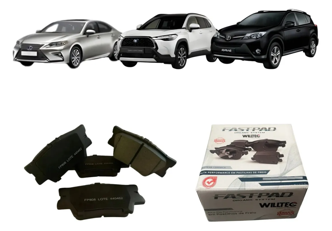 Pastilha de Freio Traseira Toyota Rav4 2006 A 2016 Cerâmica