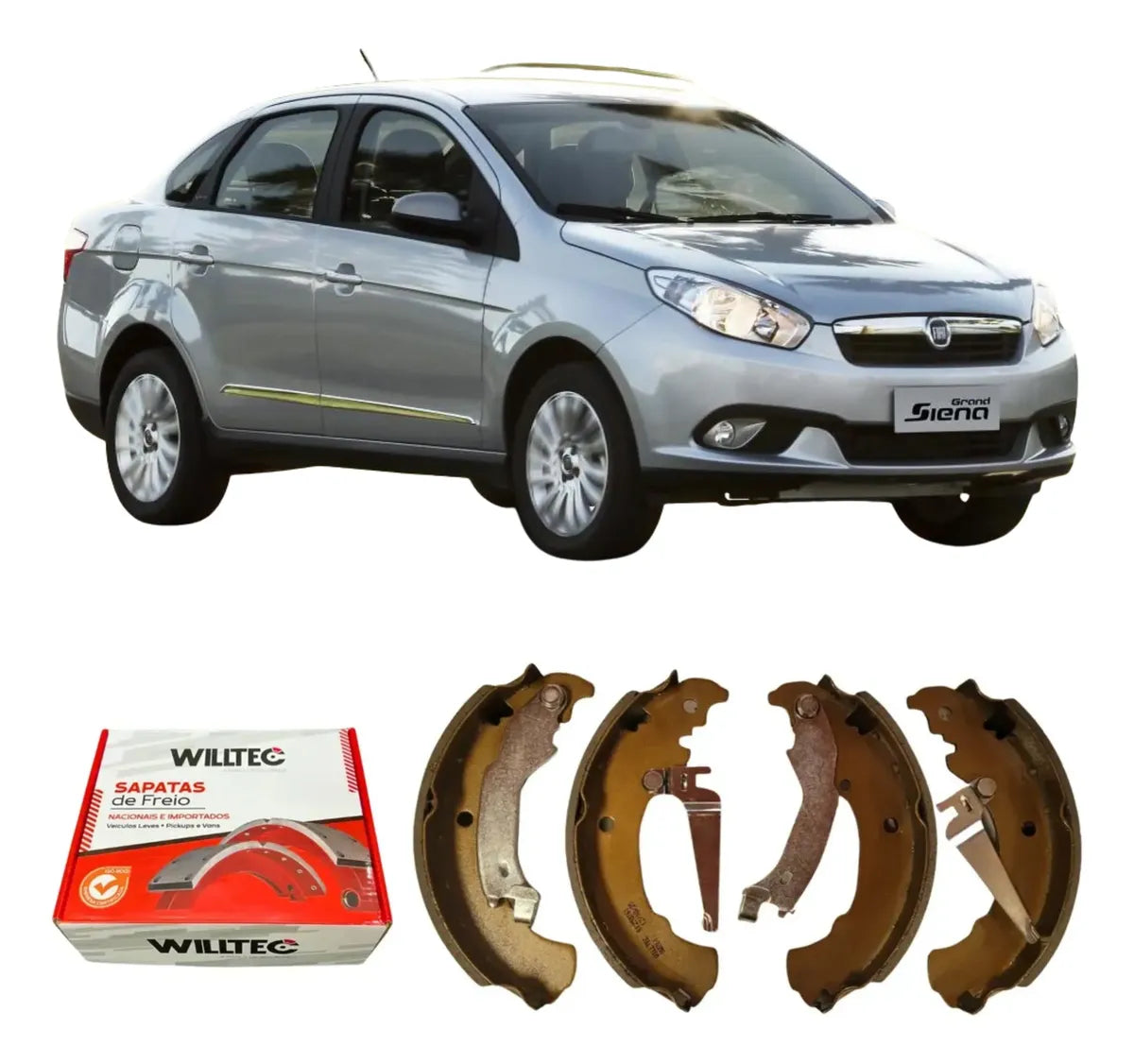 Sapata De Freio Fiat Grand Siena S/ABS 2012 Em Diante