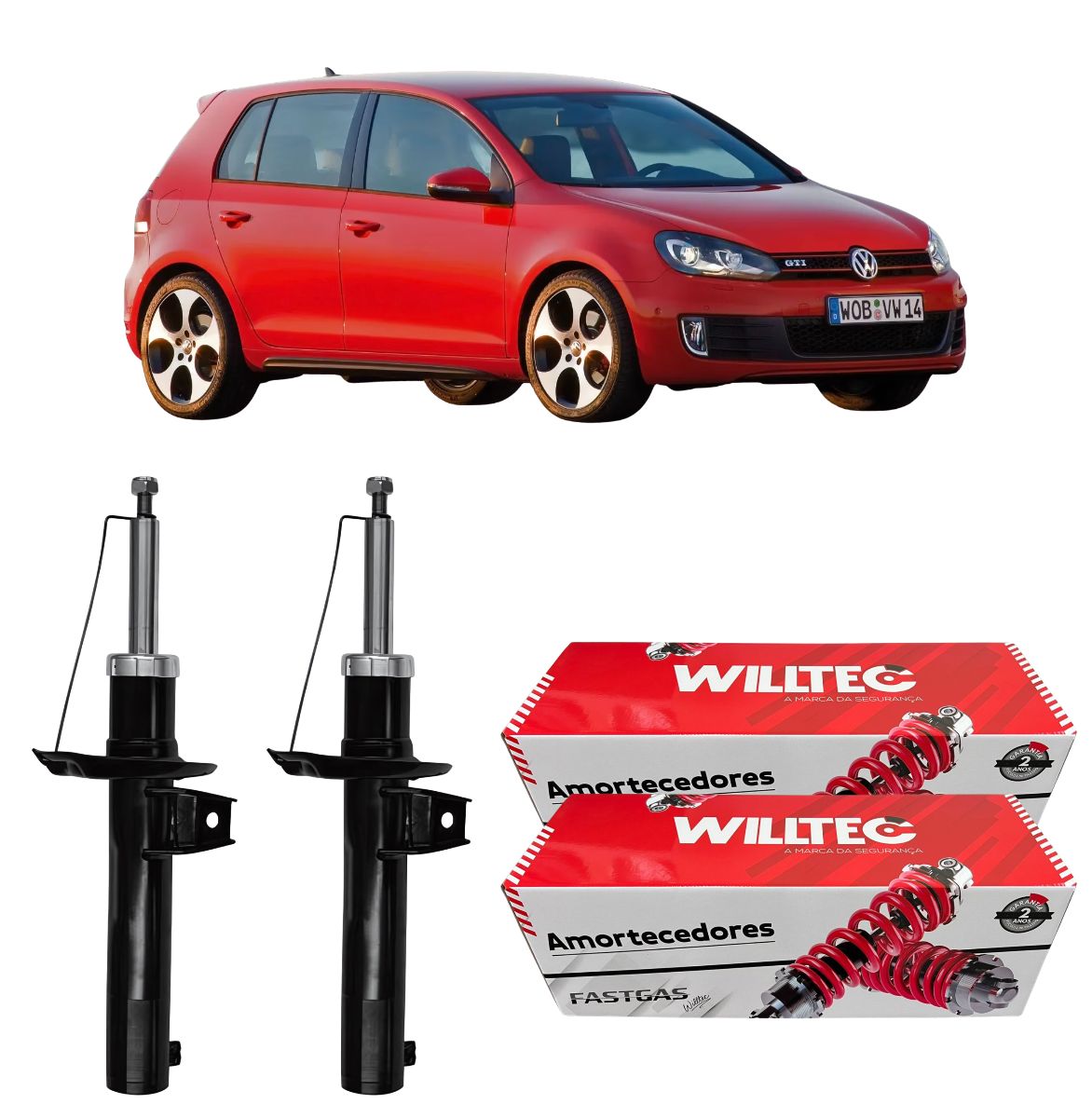 Par Amortecedor Dianteiro Vw GTI 2006 A 2014