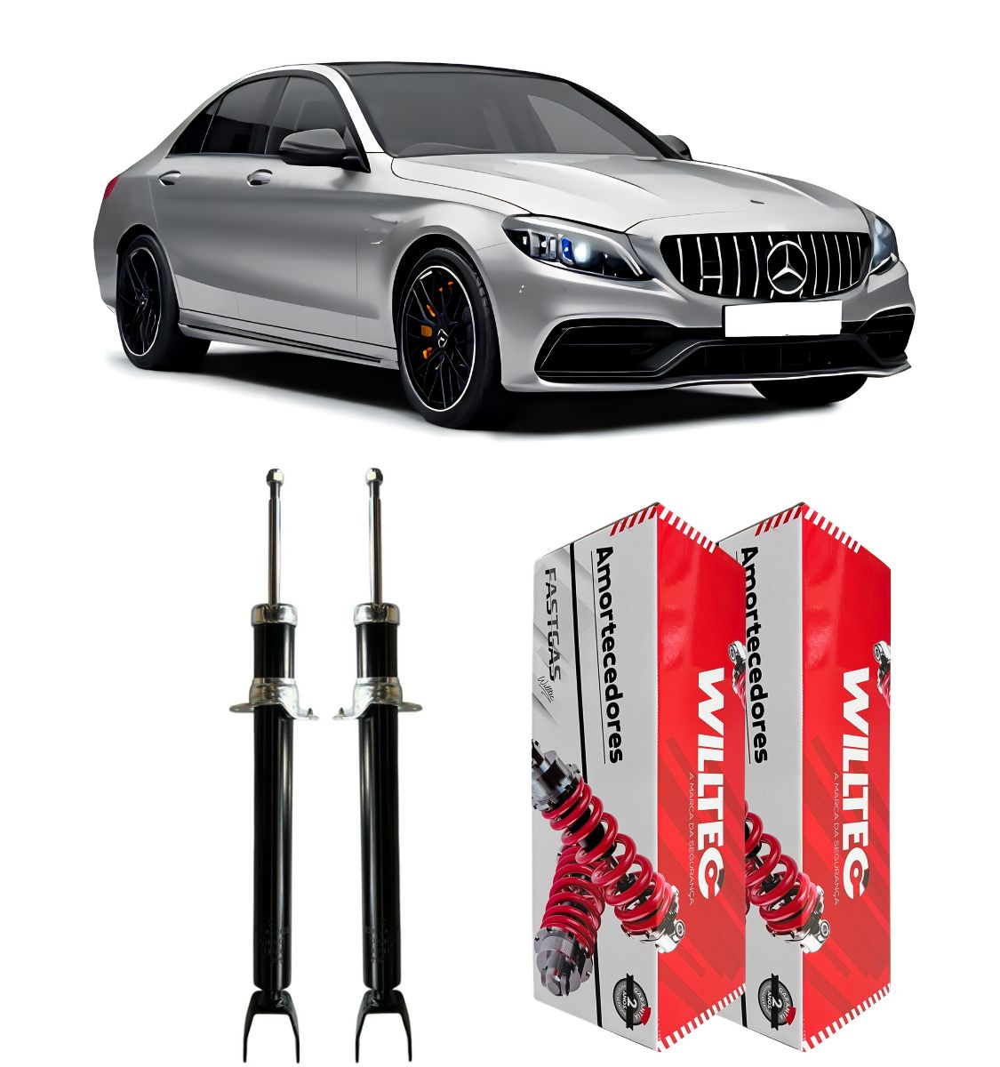 Par Amortecedor Dianteiro Mercedes-Benz Classe C W205 C180 2014 Em Diante