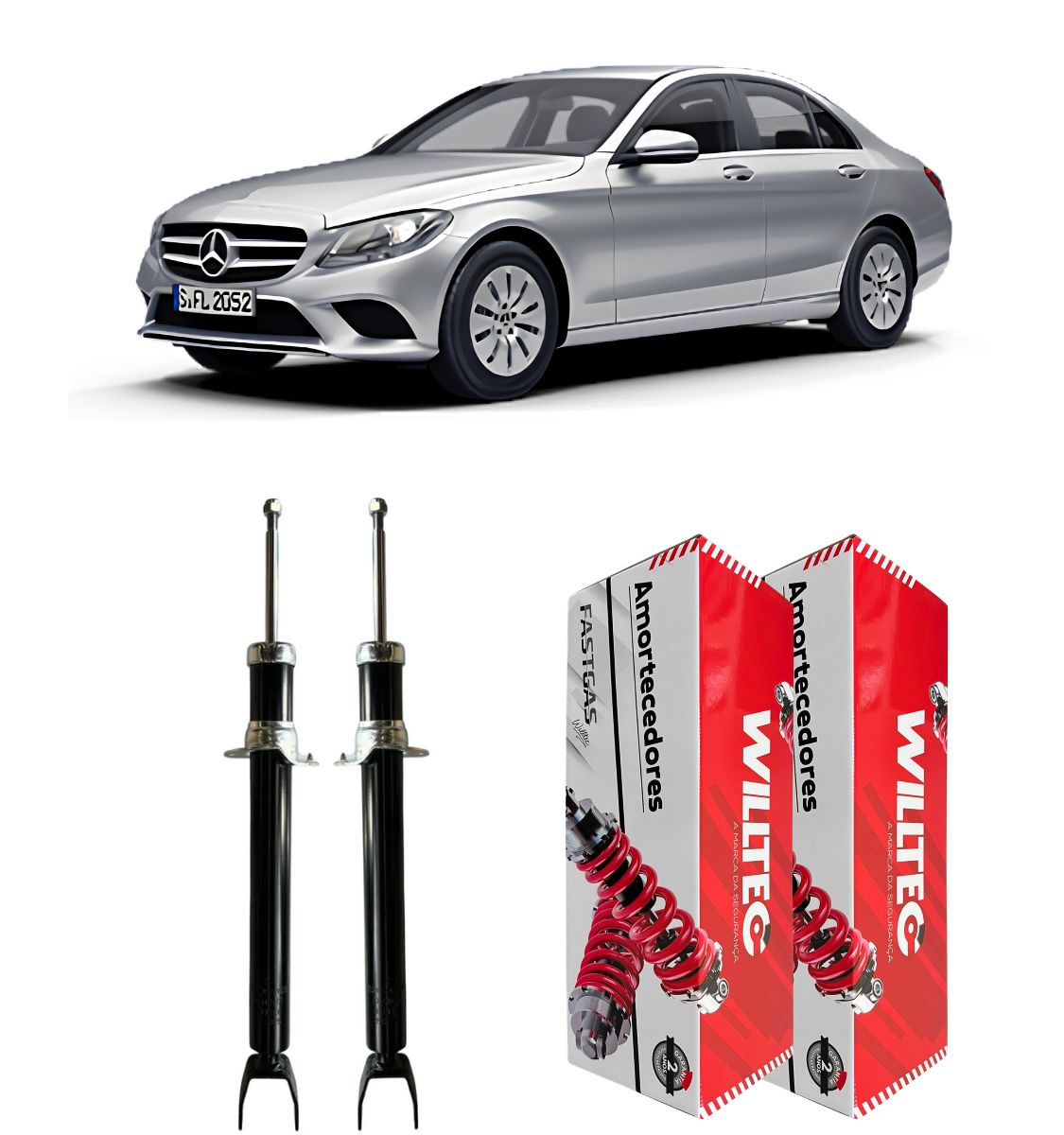 Par Amortecedor Dianteiro Mercedes-Benz Classe C W205 C250 2014 Em Diante