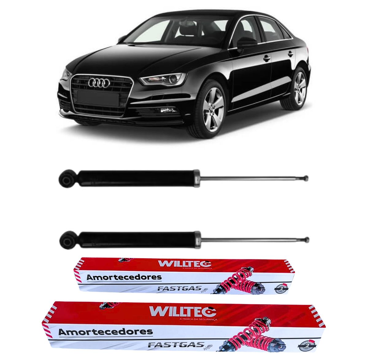 Par Amortecedor Traseiro Audi A3 2004 Em Diante