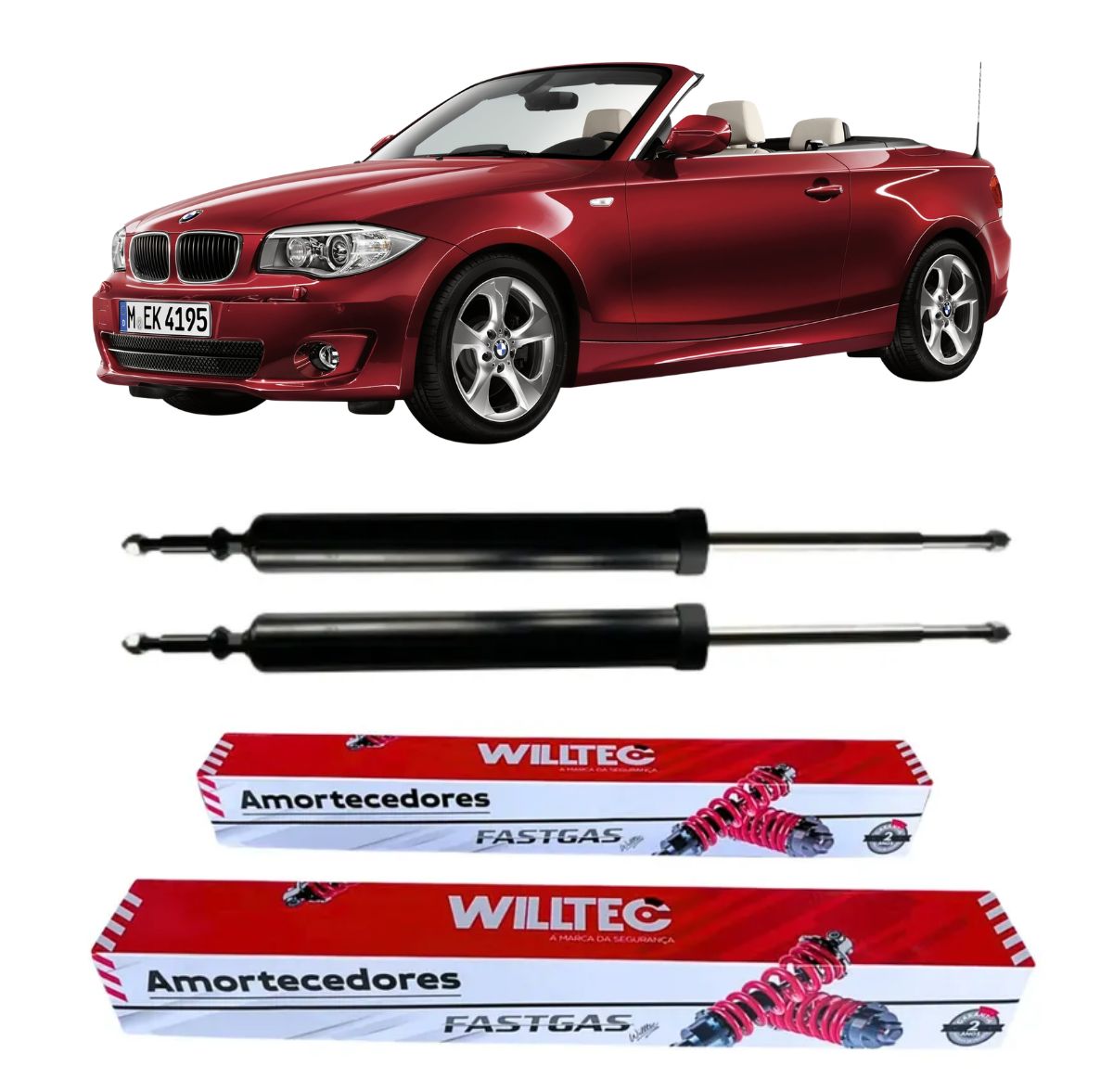 Par Amortecedor Traseiro Bmw Série 1 E88 2008 A 2012