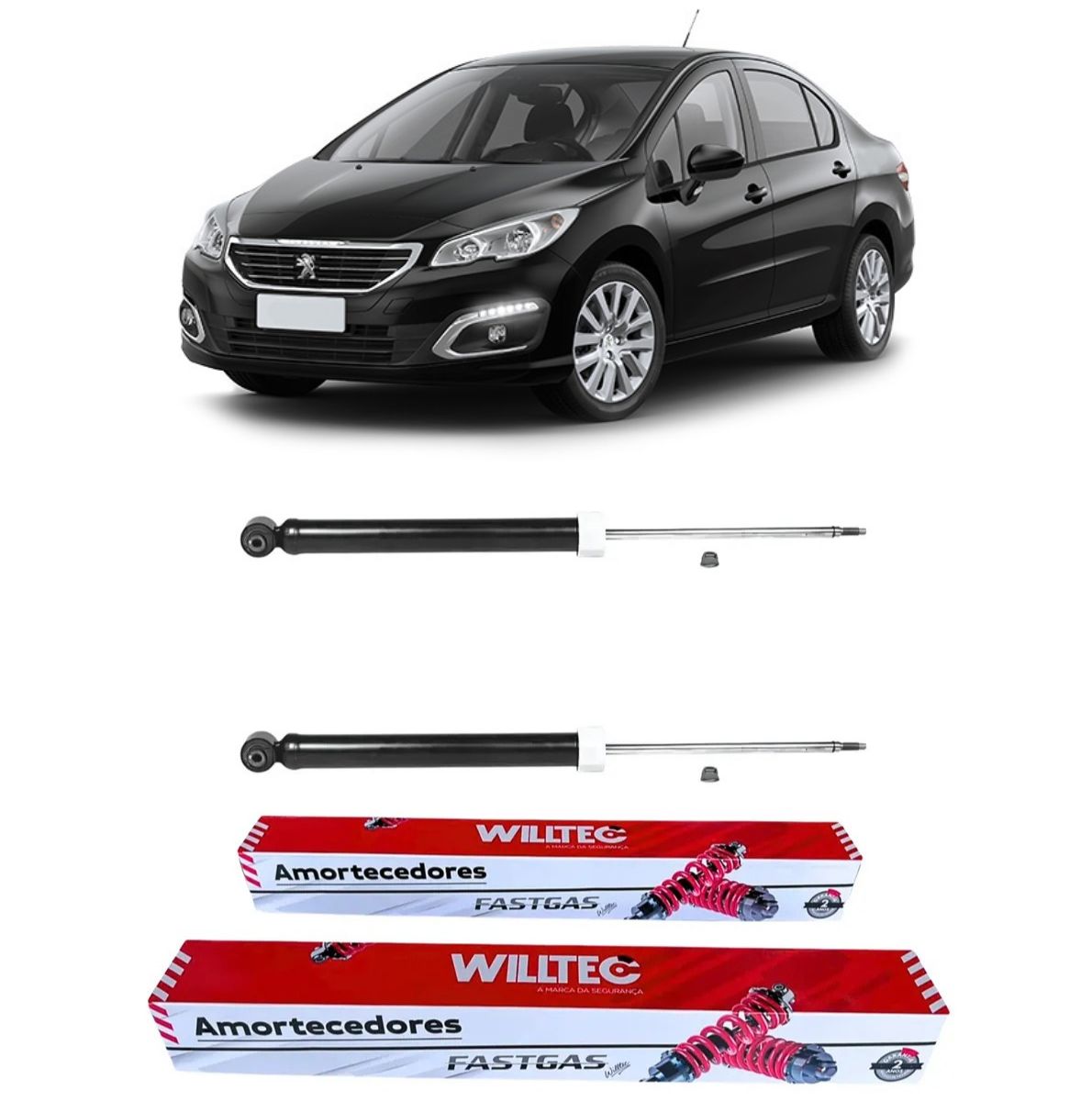 Par Amortecedor Traseiro Peugeot 408 2011 A 2018