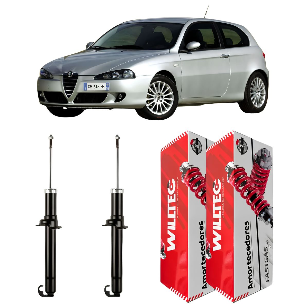 Par Amortecedor Dianteiro Alfa Romeo 147 2000 A 2010