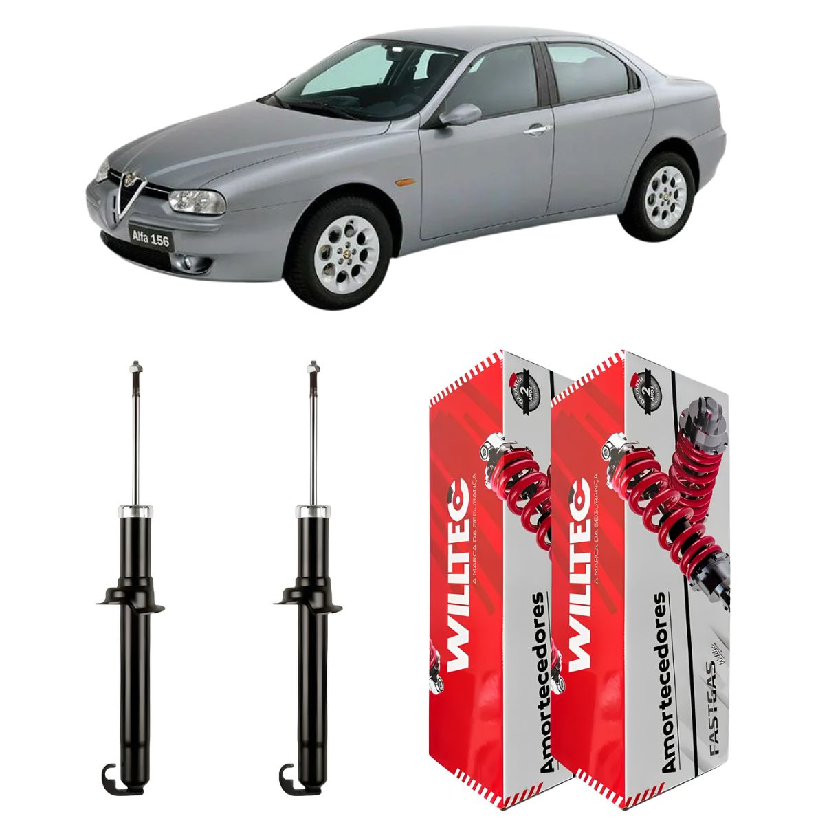 Par Amortecedor Dianteiro Alfa Romeo 156 1997 A 2006