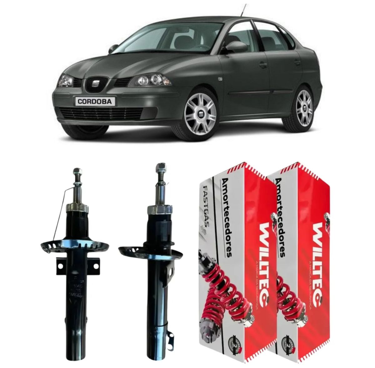 Par Amortecedor Dianteiro Seat Cordoba 2002 A 2008