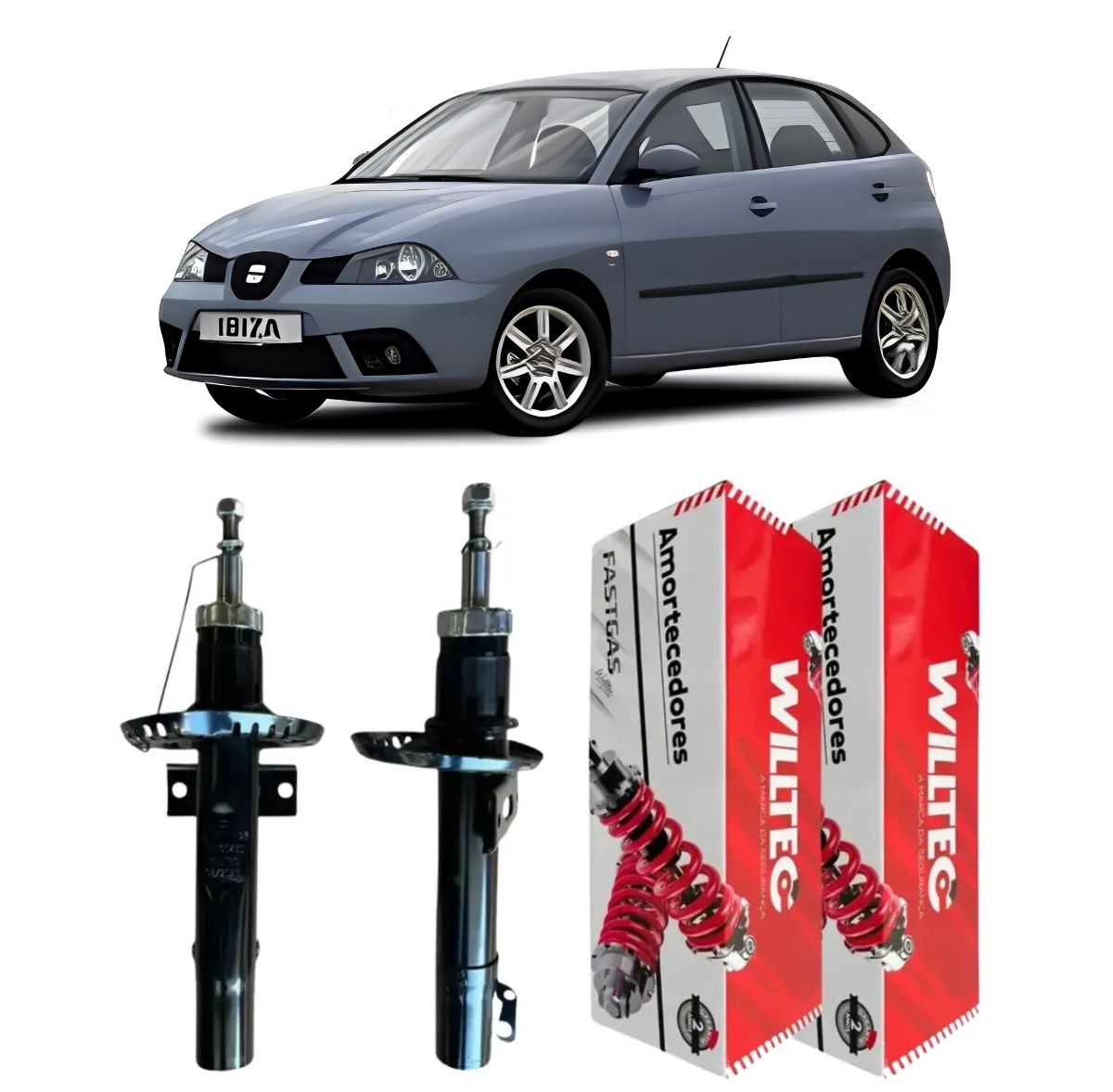 Par Amortecedor Dianteiro Seat Ibiza 2002 A 2008