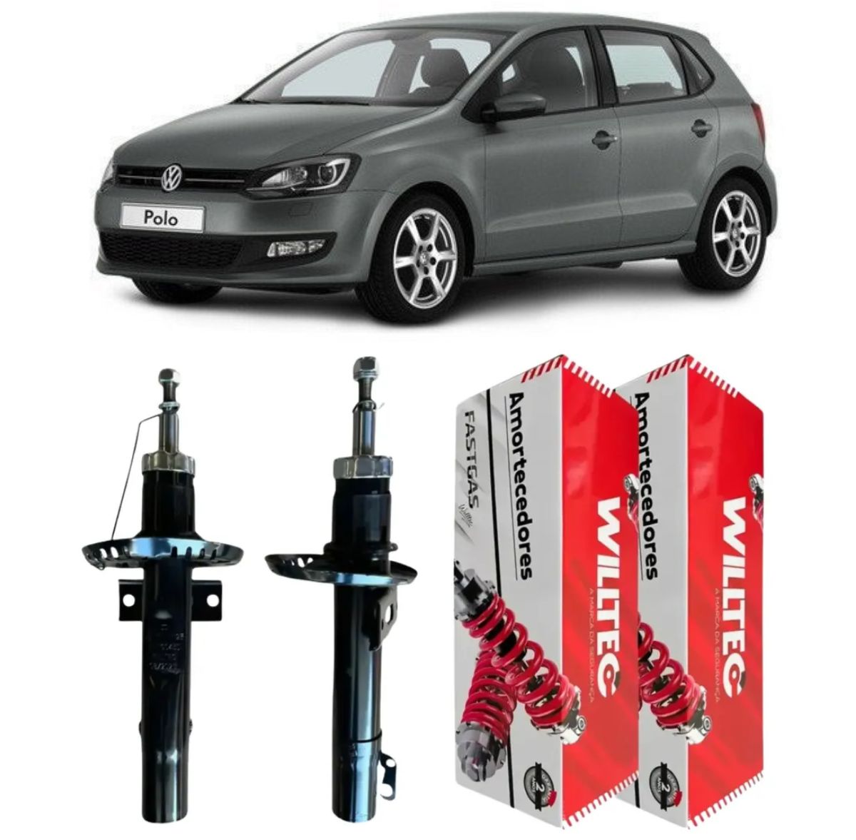 Par Amortecedor Dianteiro Volkswagen Polo 2002 A 2014