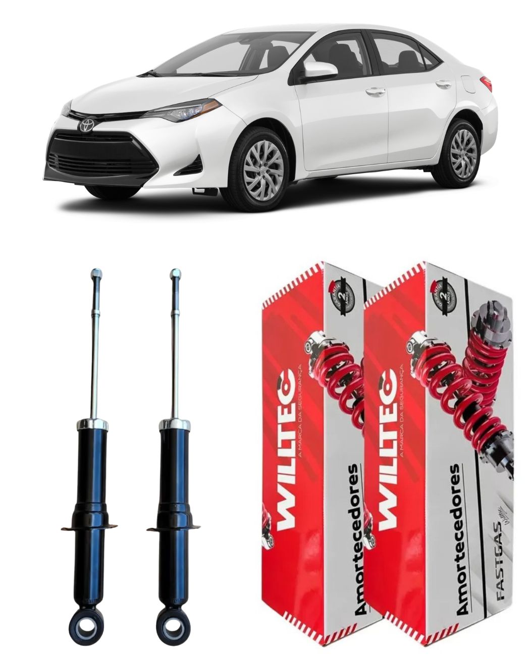 Par Amortecedor Traseiro Toyota Corolla 2009 A 2019