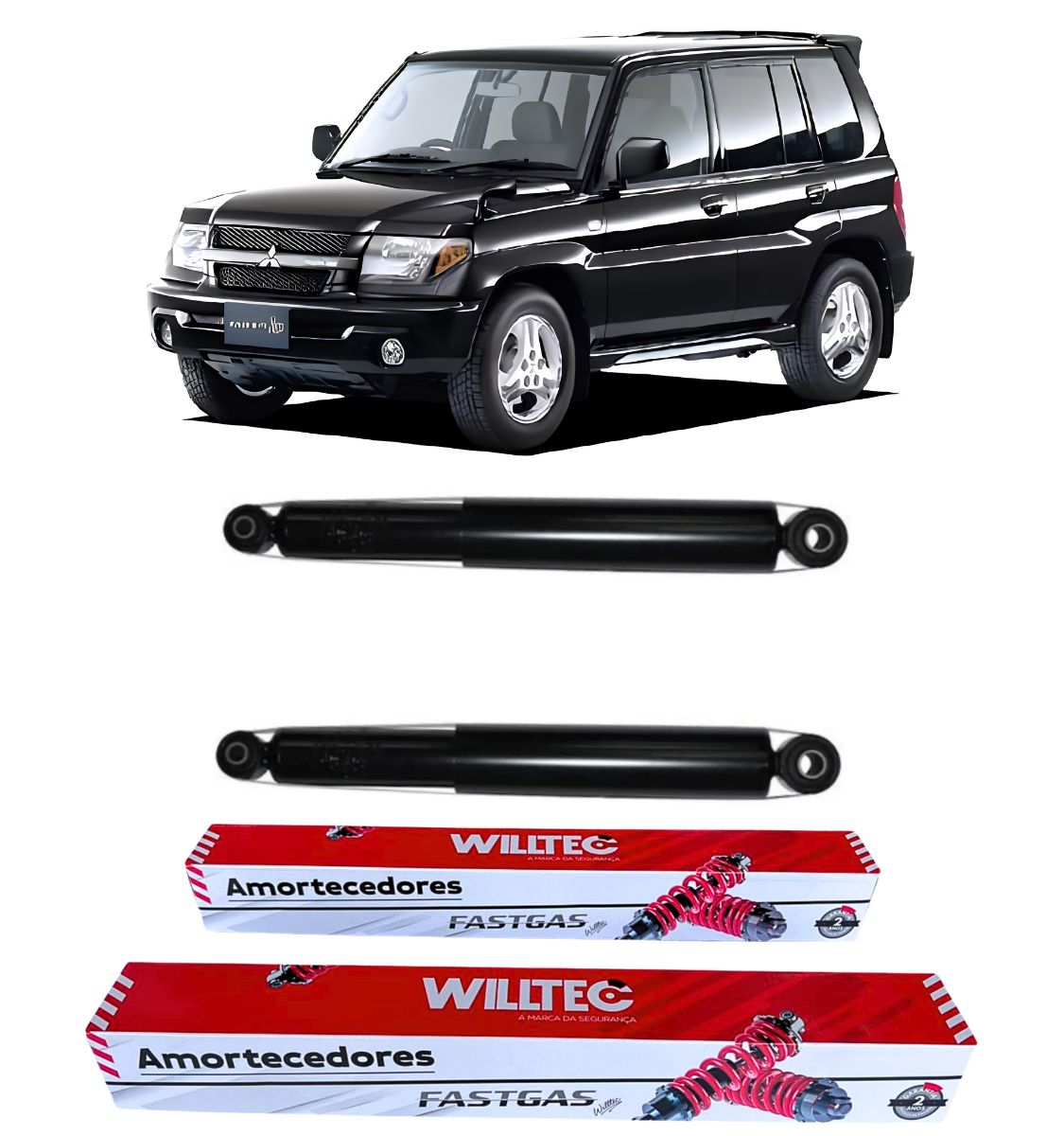 Par Amortecedor Traseiro Mitsubishi Pajero IO 2000 A 2002