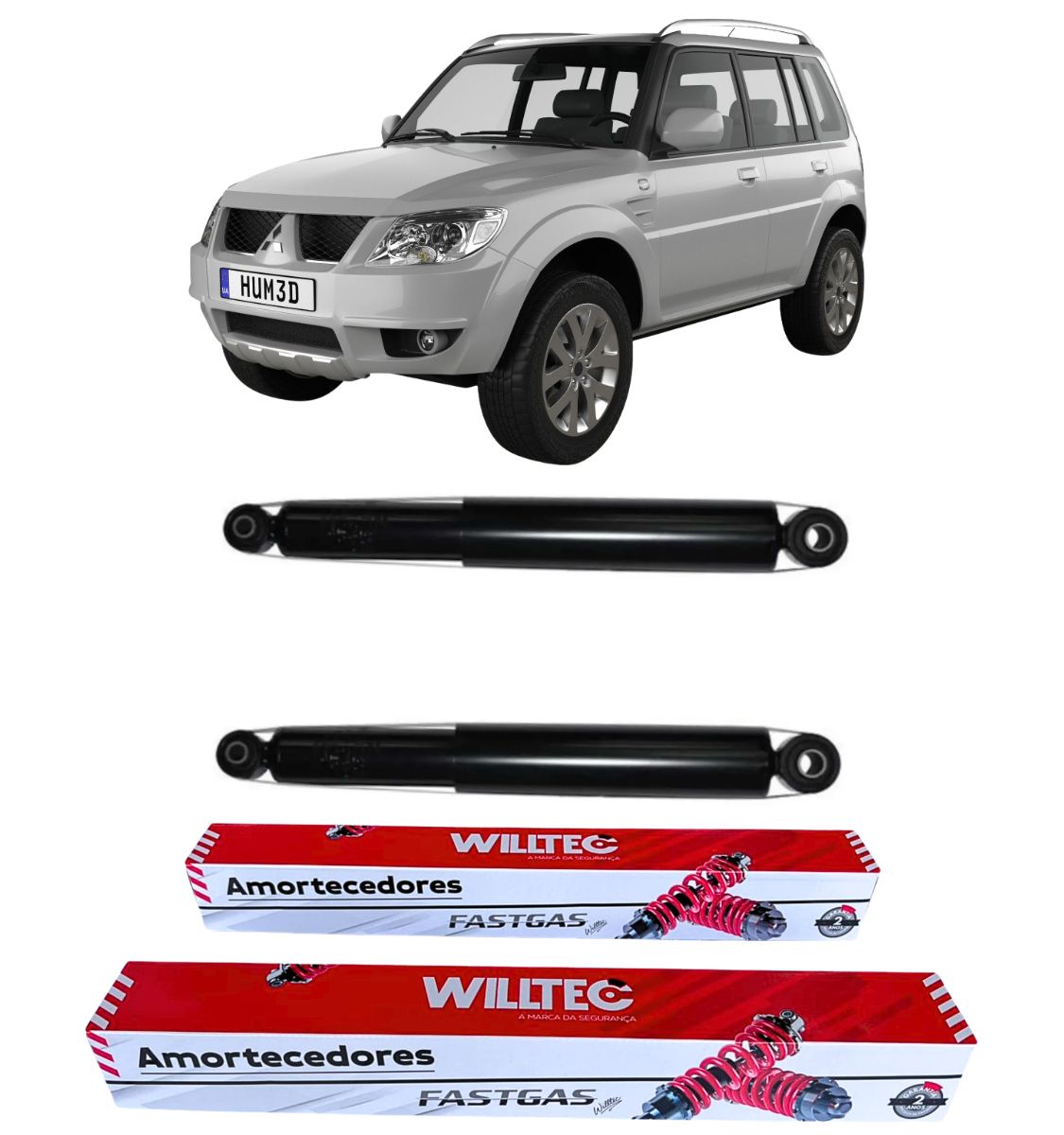 Par Amortecedor Traseiro Mitsubishi Pajero TR4 2002 A 2015